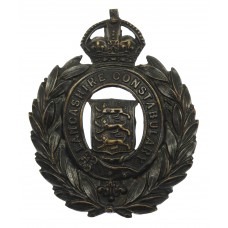 Lancashire Constabulary Black Wreath Helmet Plate - King's Crown