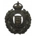 Lancashire Constabulary Black Wreath Helmet Plate - King's Crown