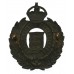 Lancashire Constabulary Black Wreath Helmet Plate - King's Crown