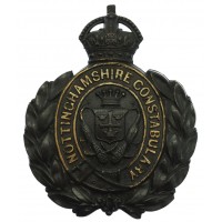 Nottinghamshire Constabulary Black Wreath Helmet Plate - King's Crown