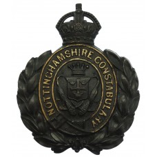 Nottinghamshire Constabulary Black Wreath Helmet Plate - King's Crown