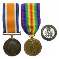 WW1 British War Medal, Victory Medal and Silver War Badge - Pte. A.G. Goodsell, East Kent Regiment (The Buffs) & 24th (2nd Sportsman's) Bn. Royal Fusiliers - Wounded