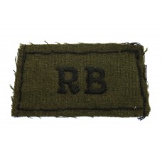 Rifle Brigade (RB) Cloth Slip On Shoulder Title