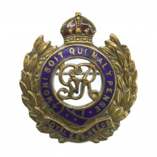 George V Royal Engineers Brass & Enamel Sweetheart Brooch