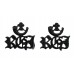Pair of Royal Green Jackets (Bugle/RGJ) Black Anodised (Staybrite) Shoulder Titles