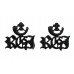 Pair of Royal Green Jackets (Bugle/RGJ) Black Anodised (Staybrite) Shoulder Titles