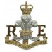 Royal Monmouthshire Royal Engineers Anodised (Staybrite) Cap Badge - Queen's Crown