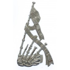 British Army Pipers Chrome Arm Badge