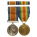 WW1 British War & Victory Medal Pair - Pte. W. Jackson, King's Royal Rifle Corps - Wounded