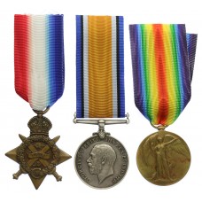 WW1 1914 Mons Star Medal Trio - Cpl. J. Higham, Royal Artillery