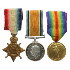 WW1 1914 Mons Star Medal Trio - Pte. J. McKay, 6th Bn. Gordon Highlanders - K.I.A. 25/9/15