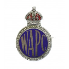 Women's Auxiliary Police Corps (W.A.P.C.) Enamelled Lapel Badge - King's Crown