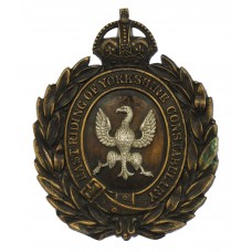 East Riding of Yorkshire Constabulary Wreath Helmet Plate - King's Crown