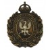 East Riding of Yorkshire Constabulary Wreath Helmet Plate - King's Crown