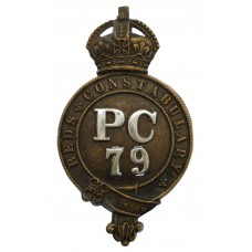 Bedfordshire Constabulary Constables Helmet Plate - King's Crown