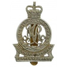 Surrey Yeomanry (Queen Mary's Regiment) Cap Badge - Queen's Crown