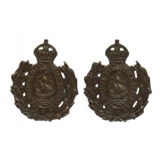 Pair of British West Indies Regiment Officer's Bronze Collar Badg