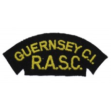 Guernsey Channel Islands Royal Army Service Corps (GUERNSEY C.I./R.A.S.C.) Cloth Shoulder Title