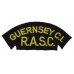 Guernsey Channel Islands Royal Army Service Corps (GUERNSEY C.I./R.A.S.C.) Cloth Shoulder Title