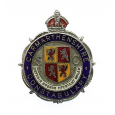  Carmarthenshire Special Constabulary Enamelled Lapel Badge - King's Crown