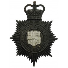 Luton County Borough Police Night Helmet Plate - Queen's Crown