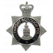 Southport Borough Police Senior Officer's Enamelled Cap Badge - Queen's Crown