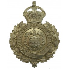 Southport Borough Police Wreath Helmet Plate - King's Crown 