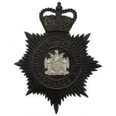 Dudley Borough Police Night Helmet Plate - Queen's Crown