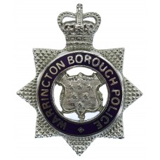 Warrington Borough Police Senior Officer's Enamelled Cap Badge - Queen's Crown