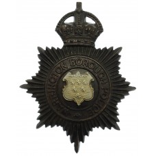 Warrington Borough Police Night Helmet Plate -King's Crown