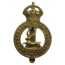 Hertfordshire Regiment Cap Badge - King's Crown