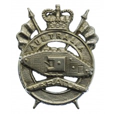 Australian Army 1st Armoured Regiment Cap Badge - Queen's Crown