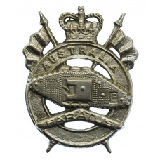 Australian Army 1st Armoured Regiment Cap Badge - Queen's Crown