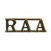 Royal Australian Artillery (R.A.A.) Shoulder Title