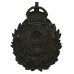 Sheffield City Police Black Wreath Helmet Plate - King's Crown