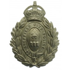 Sheffield City Police Wreath Helmet Plate - King's Crown