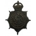 Manchester City Police Blackened Brass Night Helmet Plate - King's Crown