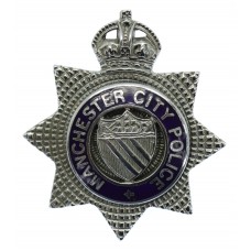 Manchester City Police Senior Officer's Enamelled Cap Badge - King's Crown