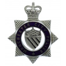 Manchester City Police Senior Officer's Enamelled Cap Badge - Queen's Crown (One Piece)