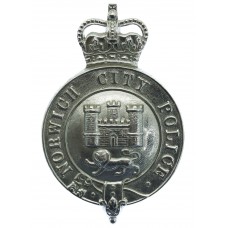 Norwich City Police Helmet Plate - Queen's Crown