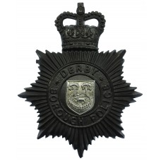 Derby Borough Police Night Helmet Plate - Queen's Crown