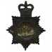 Derby Borough Police Night Helmet Plate - Queen's Crown