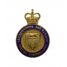 Leicestershire and Rutland Special Constabulary Enamelled Lapel Badge - Queen's Crown