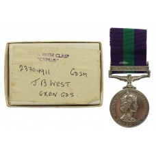 Campaign Service Medal (Clasp - Cyprus) - Gdsm. J.B. West, Grenadier Guards