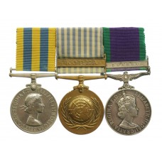 Queen's Korea Medal, UN Korea Medal and Campaign Service Medal (Clasp - Borneo) Medal Group of Three - W.O.Cl.2. J.A. Matty, Royal Artillery