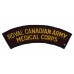 Royal Canadian Army Medical Corps (ROYAL CANADIAN ARMY/MEDICAL CORPS) Cloth Shoulder Title