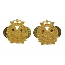 Pair of Canadian Calgary Highlanders Collar Badges - Queen's Crown