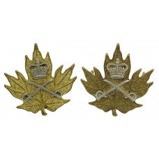 Pair of Canadian Army Physical Training Corps Collar Badges - Queen's Crown