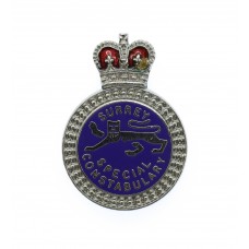 Surrey Special Constabulary Enamelled Lapel Badge - Queen's Crown