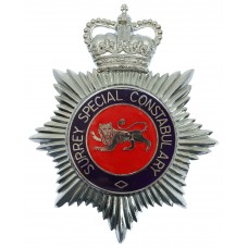 Surrey Special Constabulary Enamelled Helmet Plate- Queen's Crown